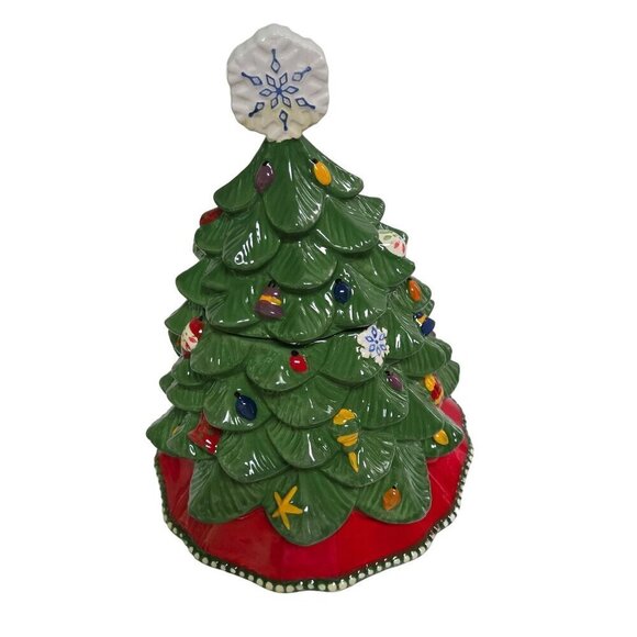 Temptations By Tara Christmas Tree Cookie Jar 940048 - Picture 1 of 10